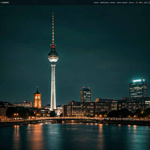 Berlin skyline at dusk